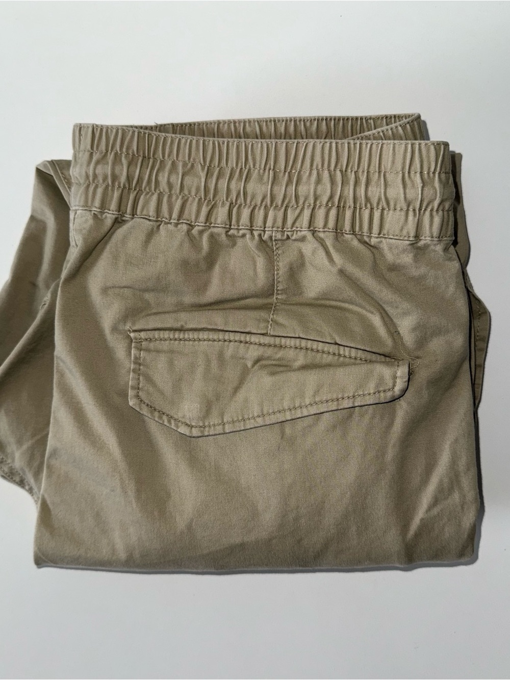 H&M Men's M Khaki Cargo Jogger Pants Drawstring Stretch Slim Fit